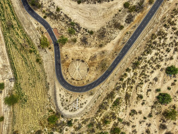 High angle view of road