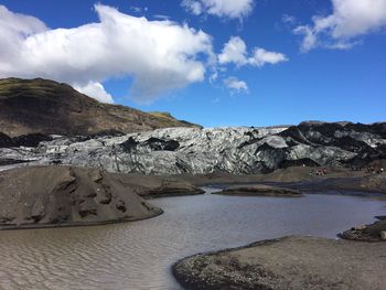 Scenic view of mountains against sky