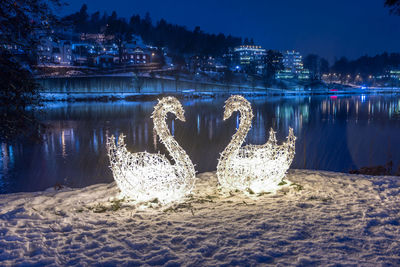 Christmas decorations with lights on spikön