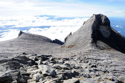 Scenic view of snowcapped mountain against sky