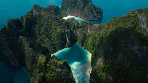 Panoramic view of sea and rocks