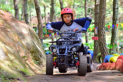 When we got a chance to have holiday he really enjoyed to have atv ride