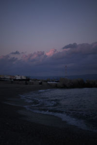 Scenic view of sea against sky at sunset