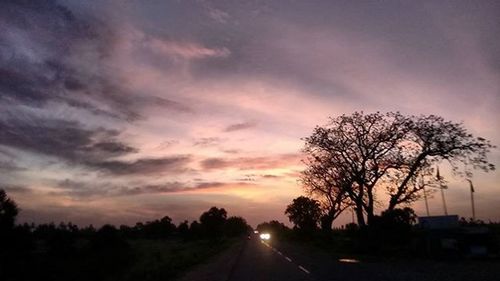 Country road at sunset