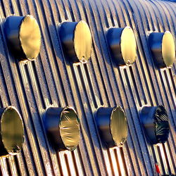 High angle view of seats in row