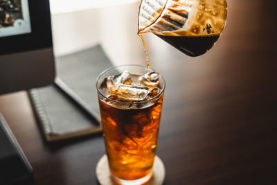 Close-up of drink on table