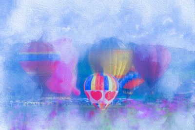 Digital composite image of heart shape painted on wall
