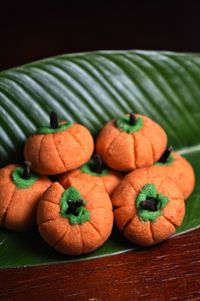 Close-up of orange fruits on table