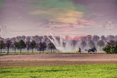 Panoramic view of landscape against dramatic sky