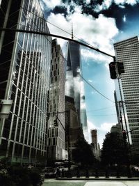 Low angle view of modern building against sky