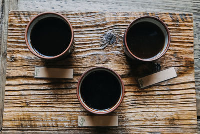 Directly above shot of coffee on table