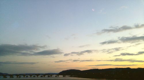 Scenic view of sea against sky at sunset