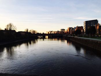 View of river at sunset