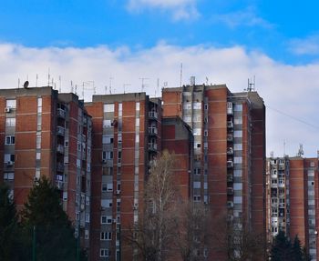 Low angle view of buildings against sky