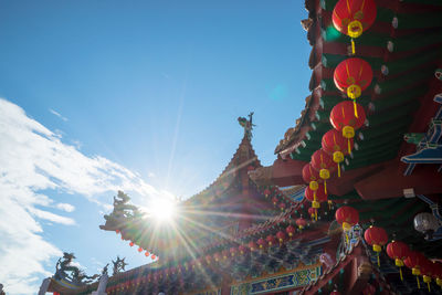 Traditional chinese lanterns display during chinese new year festival at thean hou temple