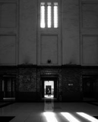 Illuminated entrance of building