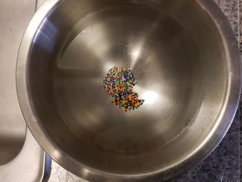 High angle view of food in container