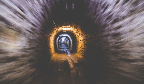 Full frame shot of illuminated tunnel