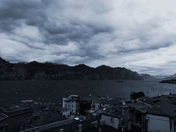 High angle view of townscape against sky