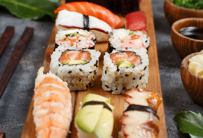 Close-up of sushi