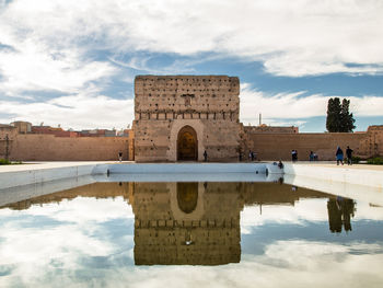 Reflection of building in lake