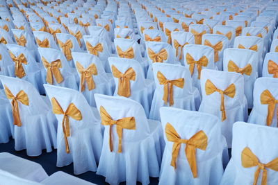 Full frame shot of empty chairs