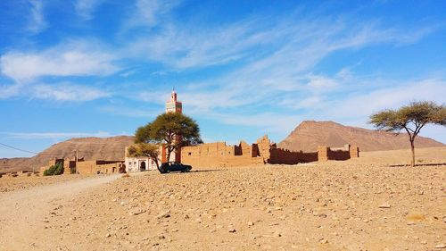 Panoramic view of temple against sky