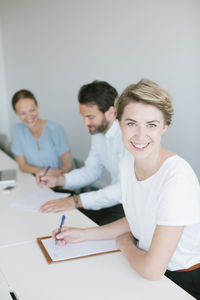 People working in meeting room