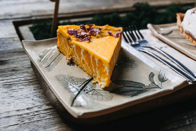 Close-up of food on table