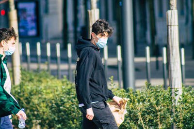 Full length of a man with arms raised