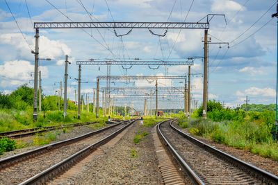 Railroad tracks against sky