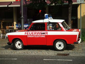 Vintage car on street in city