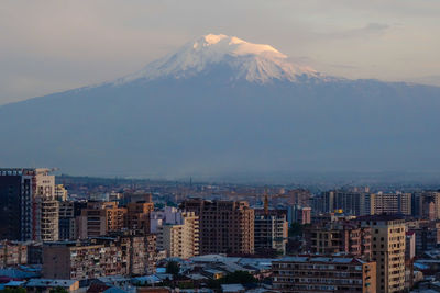 Aerial view of cityscape against sky