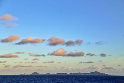 Scenic view of sea against blue sky