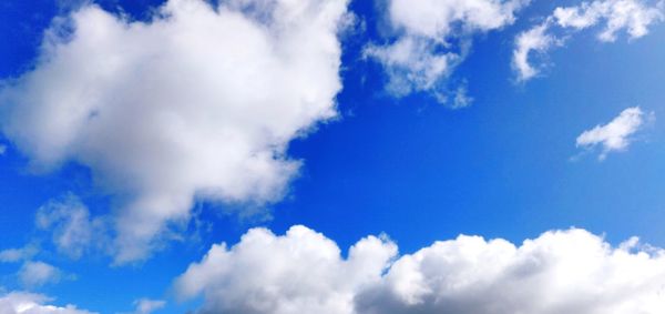 Low angle view of clouds in blue sky