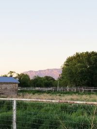 Scenic view of mountains against clear sky