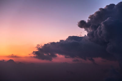 Low angle view of sky during sunset