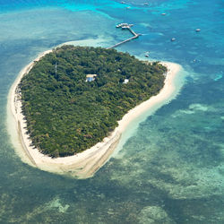 High angle view of swimming pool in sea