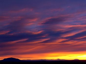 Scenic view of dramatic sky during sunset