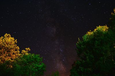 Low angle view of star field against star field