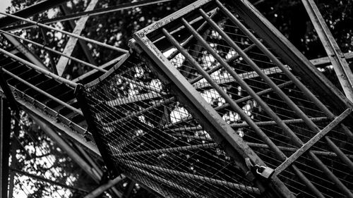 High angle view of old staircase