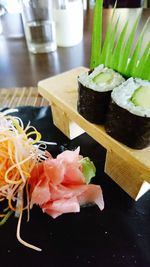 Close-up of sushi on plate