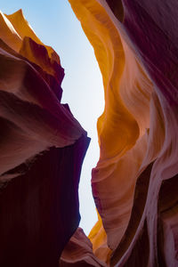 Low angle view of rock formation