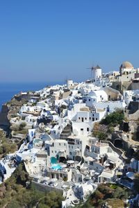 Cityscape against blue sky