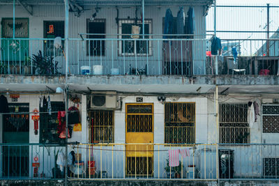 Full frame shot of old residential building in city