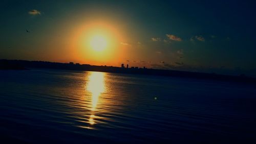 Scenic view of sea during sunset