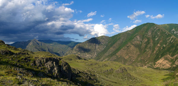 Scenic view of mountains against sky