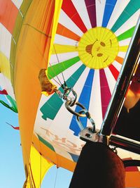 Low angle view of hot air balloon