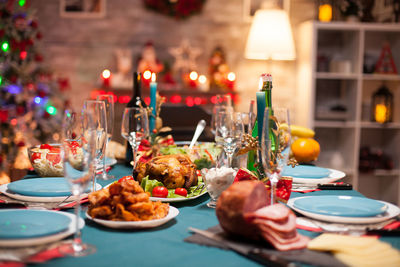 Food served on table