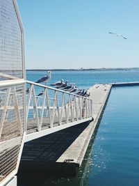 View of sea against blue sky